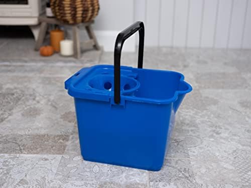 Addis Mop Pail and Wringer in Royal Blue, 12L Capacity, 27.5 x 35 x 24.5 cm