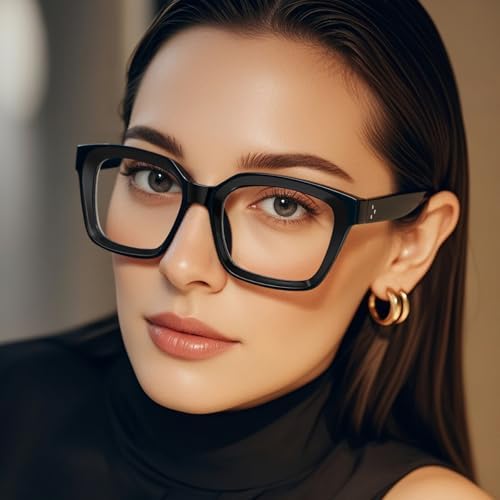 Oversized Reading Glasses for Women - 3 Pack Oprah Style Square Blue Light Readers with Spring Hinge