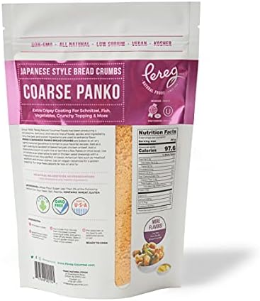 Pereg Coarse Japanese Panko Bread Crumbs (9 Oz) – Breadcrumbs with Coarse Crispy Texture - for Crunchy Coating & Stuffing - Schnitzel, Vegetables, Seafood, Chicken, Meatballs