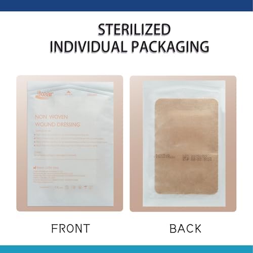 4"X6" 20 PCS Extra Large Sterile Nude Island Dressing Bandage for Wound - Self-Adhesive Boarded Gauze Pads - Latex Free - Medical Grade (Nude, 4"X6"-20PCS)