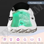 Pedicure Foot Spa, Foot Massager Acrylic Massage Footbath with Automatic Water Pump,Feet spa Tub Colorful Light Surfing Hot and Cold Adjustment,Portable Pedicure Bowl, With 60PCS foot bath bags K