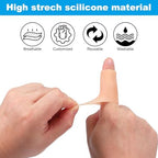 PATIKIL Finger Sleeve Protectors, 10pcs Silicone Finger Cots Cover Cap Thumb Guard Gel Finger Protection for Repair, Sports, 2"x0.8" Skin Color