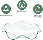 2Pcs Glass Wax Warmer Replacement Dishes, Candle Warmer Plate, 4.5" Ruffled Edge Transparent Bowls for Electric Oil & Wax Melt Lamps, Candle Heating Bowl for Aroma Therapy Lamp Electric Lamps Oil