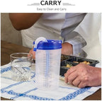Adult Sippy Cup for Elderly with Lid and Straw, Spill-proof Hospital Nursing Drinking Cup for Bedridden Disabled Patients, Blue Liquid Diet Feeding Mug for Elderly Care
