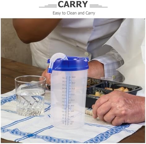 Adult Sippy Cup for Elderly with Lid and Straw, Spill-proof Hospital Nursing Drinking Cup for Bedridden Disabled Patients, Blue Liquid Diet Feeding Mug for Elderly Care