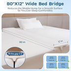 ENITYA 12" Wide Split King Gap Filler for Adjustable Bed, Fits 0–3″ Gap, Bed Bridge Twin XL to King Converter, Mattress Connector with Removable Cover, Suit for Guest/Hotel/Family Room, Easy Install