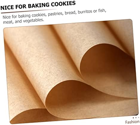 PRETYZOOM 100sheets Thickened Baking Parchment Paper Non-stick Air Fryer Liner Grease-resistant Cooking Sheets for Baking Grilling and Food Wrapping