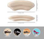 Heel Pads for Shoes, Soft and Flexible Heel Grips for Women Shoes Too Big, Relief of Pain for Women and Men, Improved Fit and Comfort, 4 Pairs