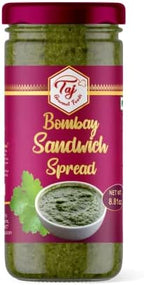 TAJ Bombay Sandwich Spread, Fresh Green Chutney with Mint & Coriander Mix for Dip, Cooking Sauce, Marinade, 8.8oz (250g)