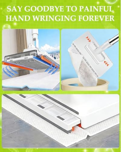 Convenient Any Cloth Changing Mini Lazy Snap Grip Mop Wet and Dry Click on Automatic Gripping Zero Touch for Home Use Portable Quick Small Cleaning Clip Set Hands Free Dust Kitchen Floor