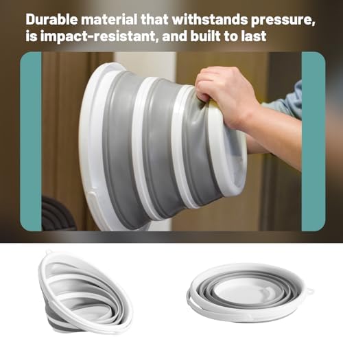 Collapsible Water Bucket (10L / 2.6 Gal) – Portable, Easy to Carry & Store, Ideal for Car Wash, Cleaning, Camping, Fishing and Outdoor Activities with Collapsible Handle Design