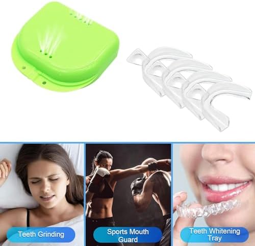 4PCS Dental Trays for Whitening Teeth Thermoplastic Teeth Whitening Mouth Trays Tooth Mouth Guard Whitening Teeth Trays with Case Mouth Guard Care Oral Hygiene Tooth Tool