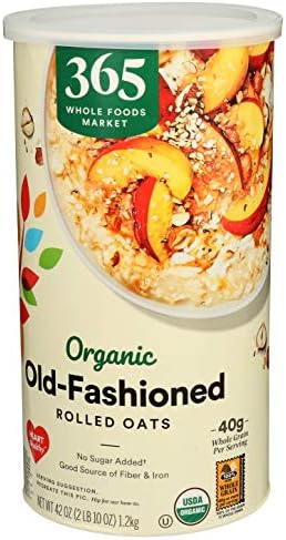 365 by Whole Foods Market, Organic Old-Fashioned Rolled Oats, 42 Ounce (Pack of 2)