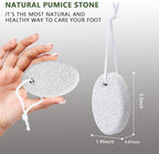 Natural Foot Pumice Stone for Feet, Borogo 2-Pack Lava Pedicure Tools Hard Skin Callus Remover for Feet and Hands - White