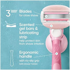 Gillette Venus ComfortGlide Razor for Women, White Tea Scented Gel Bars, Includes 1 Reusable Razor Handle + 2 3-Bladed Razor Refills, Women's Razor with Built-in Shave Gel Bars