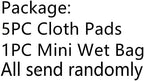 6pcs Resuable Incontinence Pads Resuable Waterproof Resuable Menstrual Pad Sets Including 5Pcs Heavy Flow Menstrual Pads Mama Cloth Sanitary Napkins + 1Pc Mini Wet Bag