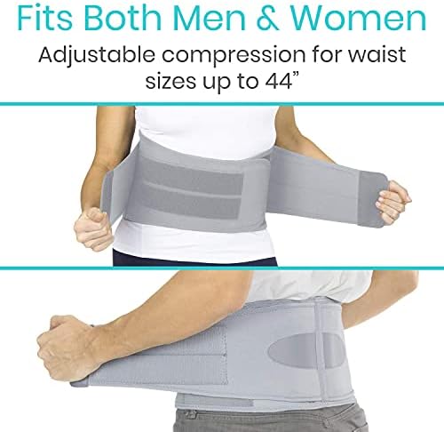 Vive Lower Back Support Brace for Men & Women - Dual Adjustable Lumbar Belt for Heavy Lifting, Herniated Disc, Sciatica, Scoliosis, & Thoracic Pain Relief - Compression Posture Device for Work or Home