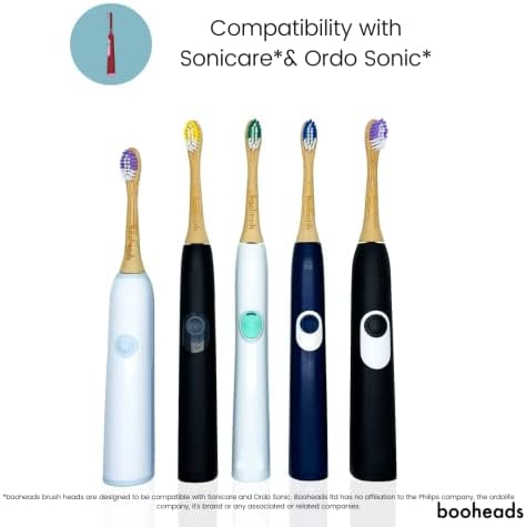 booheads - Bamboo Electric Toothbrush Heads | Biodegradable Eco-Friendly Sustainable Recyclable | Compatible with Sonicare (Polish4)