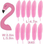 Flamingo Cake Toppers with Flamingo head plumages Set for Birthday Party Supplies Decor