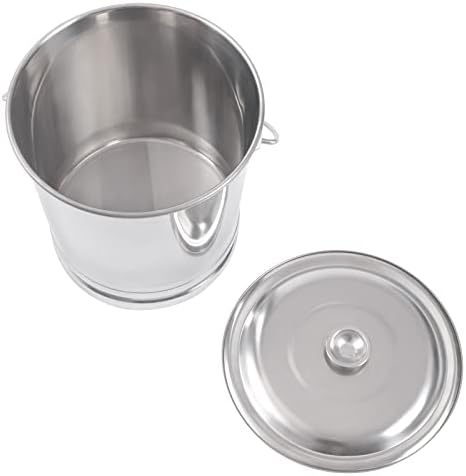 Stainless Steel Milk Pail Bucket with Lid, Handle, and Open Lip Edge, Also Good for Compost (8.5 Qt Pail with Lid)