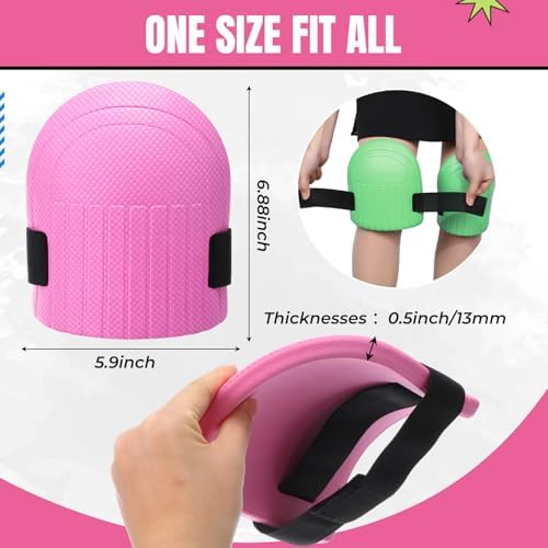 WinnerWhy Gardening Knee Pads for Women and Men Lightweight Waterproof Foam Knee Pads for Gardening and Housework with Adjustable Hook'n'Loop Straps(Pink)