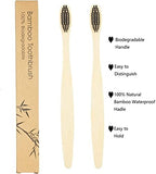SEVENHEAD 10 PCS Bamboo Toothbrushes Soft Bristles Wooden Toothbrushes for Adult, Natural Biodegradable BPA Free Eco Friendly Toothbrushes Black White