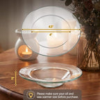 Patelai Replacement Oil Warmer Dish Round Glass Dish Wax Melt Candle Warmer Bowl Plate Lid Tray for Aroma Therapy Lamp Electric Lamps Oil and Tart(1 Piece,4.5 Inches)