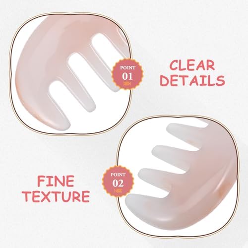 Beaupretty Hair Comb, Resin Scalp Massage Comb, Multi-Functional Hair Massager Comb for Scalp Care, Light color