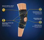 United Ortho Wraparound Hinged Knee Brace, Large, Black