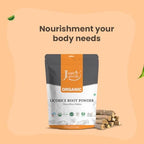 Just Jaivik 100% Organic Licorice Root Powder - 227 gm / 0.5 lb Mulethi | Glycyrrhiza Glabra/Yastimadu | May Enhance Gut, Respiratory & Digestive Wellness | USDA Organic Certified Herb