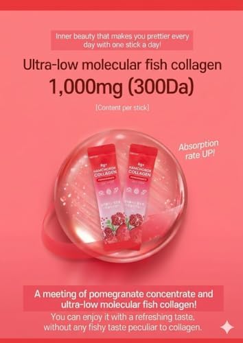 HAMCHOROKRg+ Anti-Aging Korean-Beauty Pomegranate Collagen Jelly 20g x60 Stick/ + Ginseng Concentrate + Vitamin C&E for Immune Support, Skin, Hair, Nail & Joint(60)