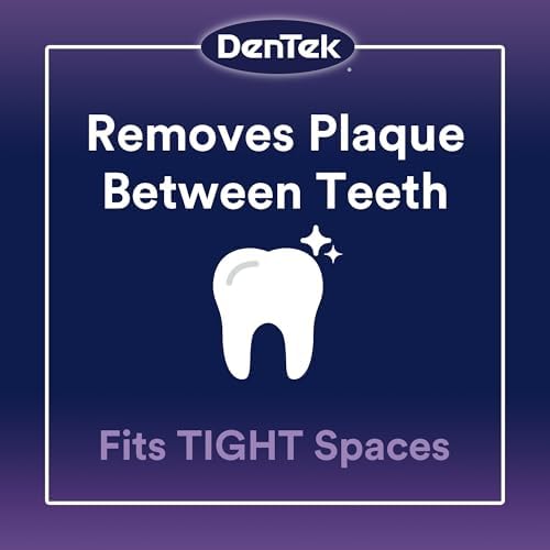DenTek Slim Brush Advanced Clean, Interdental Brushes for Cleaning Between Tight Teeth, Safe for Braces & Dental Work, 32 Count