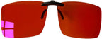 Vyzia Clip-On Blue Light Blocking Glasses For Sleep – Red Lenses Block Blue & Green Light – Melatonin Friendly Night Red Light Glasses - Reduce Computer Eyestrain – Fits Over Prescription Eyeglasses