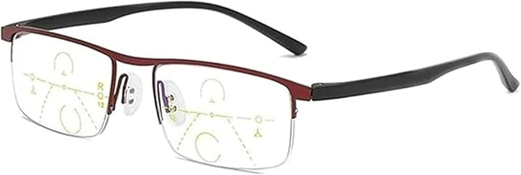 Ribili IntelliReaders, Anti-Blue Light Presbyopia Glasses, Titanium Progressive Reading Glasses