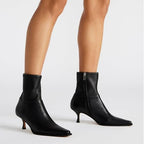 Goiphrri Women's Ankle Boots - Stiletto High Heel, Pointed Toe, Short, Side Zipper, Dress Boots - Elastic, Fashion, Trendy