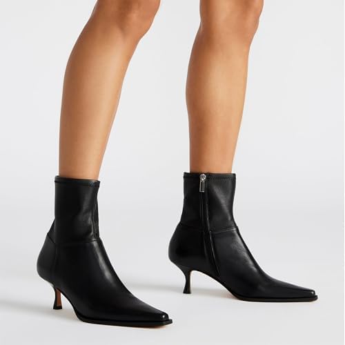 Goiphrri Women's Ankle Boots - Stiletto High Heel, Pointed Toe, Short, Side Zipper, Dress Boots - Elastic, Fashion, Trendy