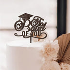 Graduation Cake Topper So Proud of You Cake Topper Wooden Brown Party Decoration Supplies Acrylic Graduate Cake Toppers