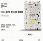 Mt. Comfort Coffee Costa Rica Medium Roast, 2.5lb - Sourced From Local, Costa Rican Coffee Farms - Roasted Whole Bean