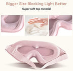 Sleep Mask for Men Women,Upgraded 3D Deep Contoured Eye Covers for Sleeping with Adjustable Strap,Block Out Light, Soft Comfort Eye Shade Cover for Travel Yoga Nap (1pcs, Pink)