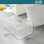 Acrylic Toilet Stool Squat Set of 2, Squatting Toilet Stool for Adults Kids,Modern Design Pooping Stool, Easily Blend into Any Bathroom (Clear-2PCS)