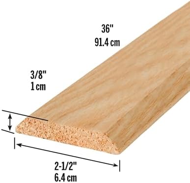 M-D Building Products 11908 2-1/2 in. x 3/8 in. x 36 in. Natural Hardwood Flat-Profile Threshold for Doorways