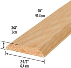 M-D Building Products 11908 2-1/2 in. x 3/8 in. x 36 in. Natural Hardwood Flat-Profile Threshold for Doorways