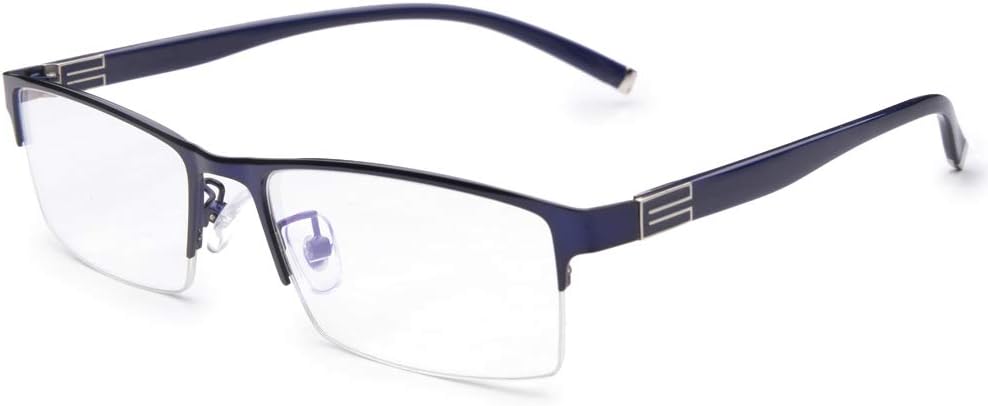 Lightweight Half Rim Photochromic Gray Reading Glasses +1.75 Strength Mens Womens Blue Frame Readers Spectacles