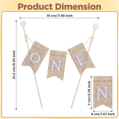 Handmade “ONE” Birthday Cake Topper 1st First Birthday Cake Bunting Perfect for 1st Birthday Cake Decoration Cake Smash and Photo Prop Ideal for Celebrations