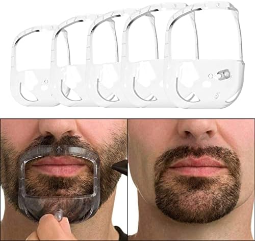 Linkidea Beard Styling Tool with Comb, Beard Guide for Men, Transparent Moustache and Side Legs for Jaw Line Cheek Neck Symmetrical Line