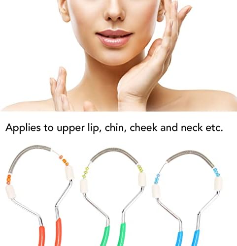 Dioche 3pcs Spring Facial Hair Remover Kit - Double-Spring Epilator for Women - Portable Lip & Face Hair Removal Tool - Durable Stainless Steel & Rubber - Travel-Friendly Grooming Essentials