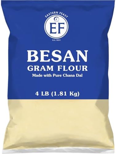 Eastern Feast - Besan, Fine Gram Flour, 4 LBS (1.81 kg) | Made with 100% Pure Chana Dal (Yellow Split Chickpea) | Gluten-Free, All-Natural, Non-GMO