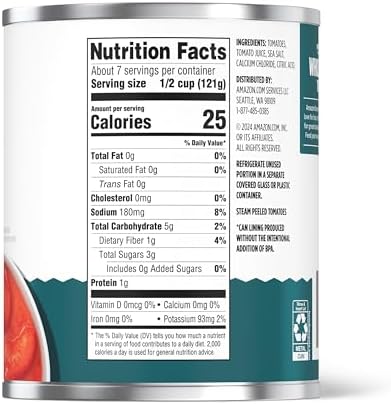 Amazon Grocery, Whole Peeled Tomatoes, 28 Oz