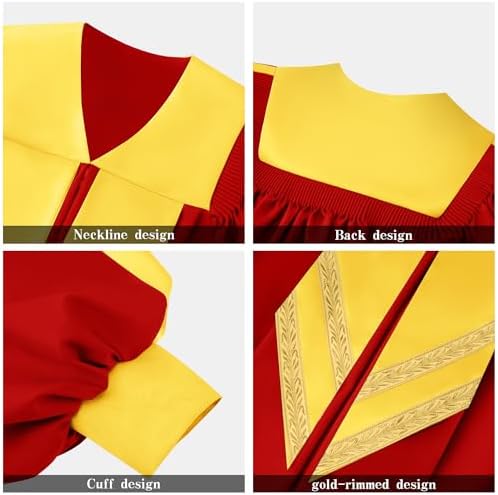 Unisex Adult Choir Robes Matte Finish for Baptisms with Cuff Sleeves