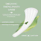 Organyc 100% Certified Organic Cotton Inside and Out Tanga Thong Panty Liners, Ultra Thin Liners for Women, Light Flow, 24 Count